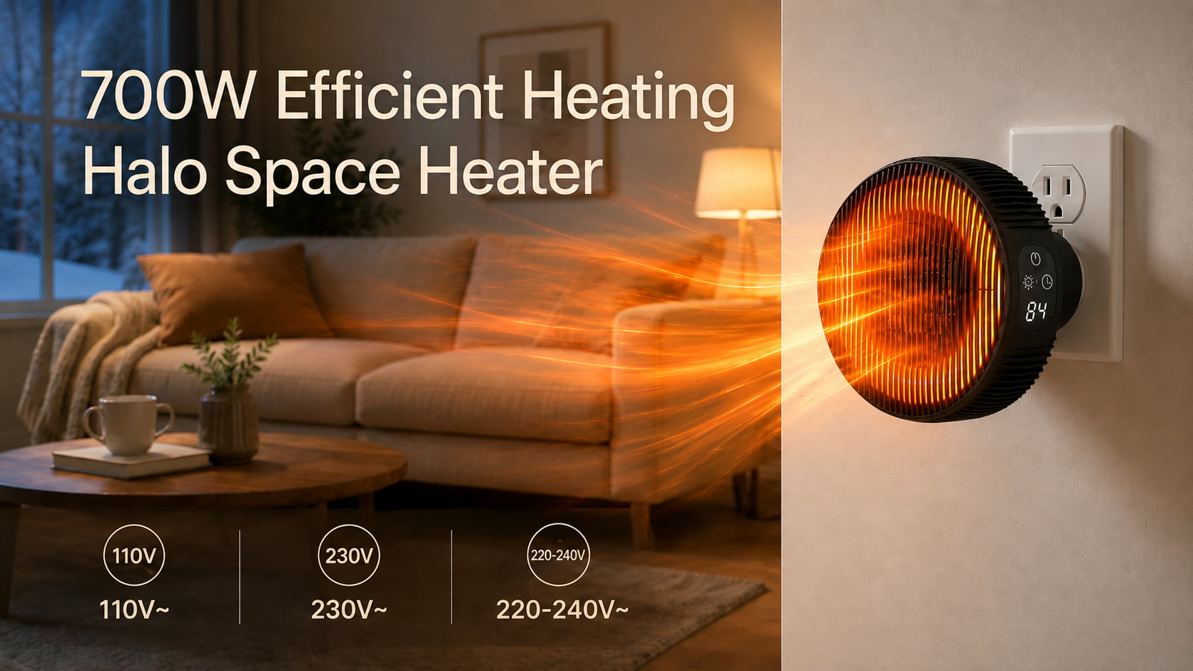 700W Efficient Heating Halo Space Heater