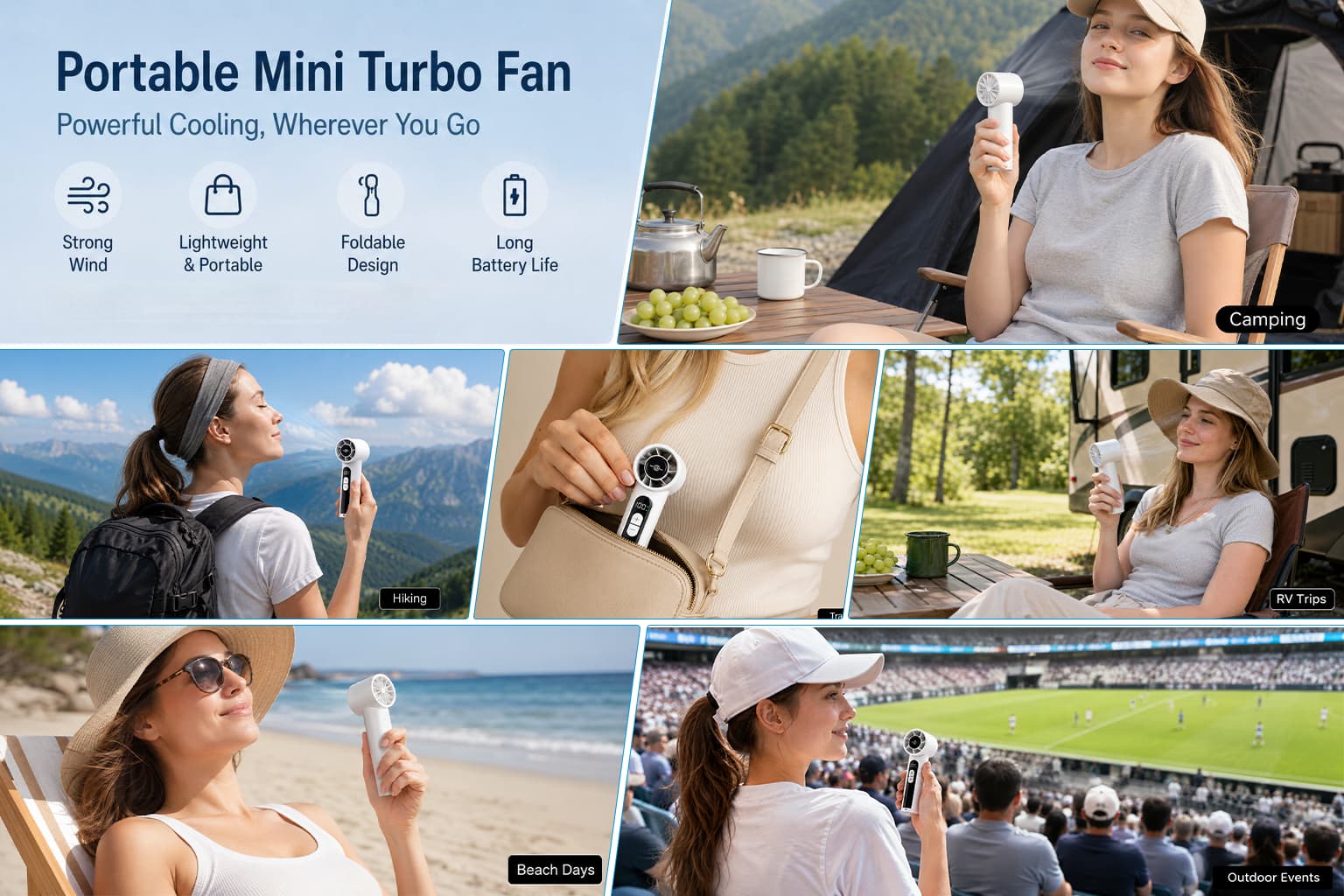 High Speed Mini Fan for Travel & Outdoor Use