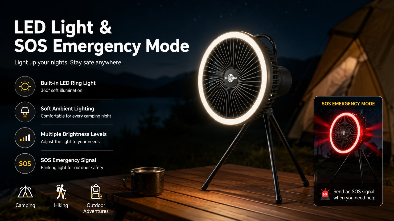 LED Light & SOS Emergency Mode