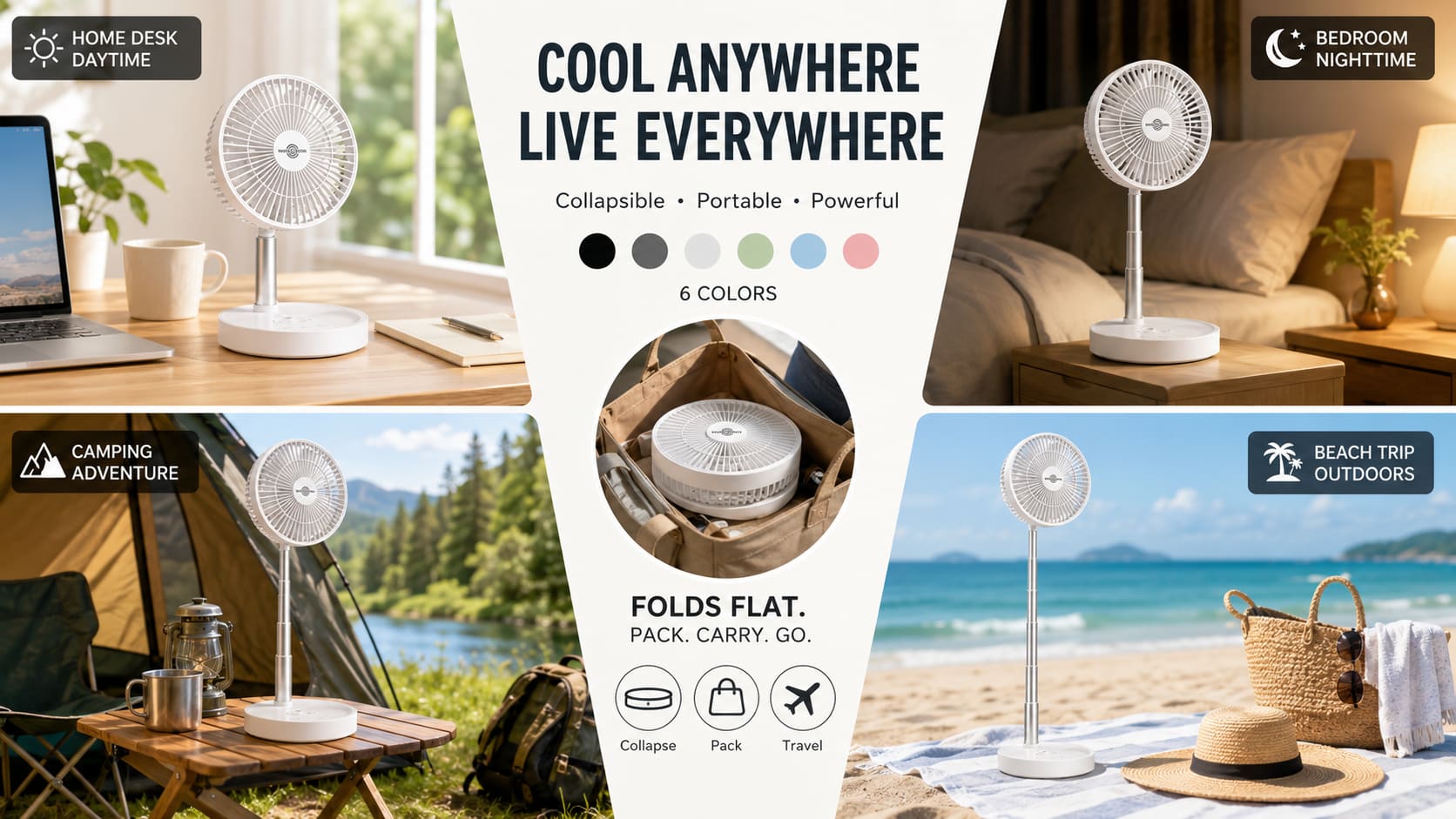 Multi-Scene Application Collapsible Fans