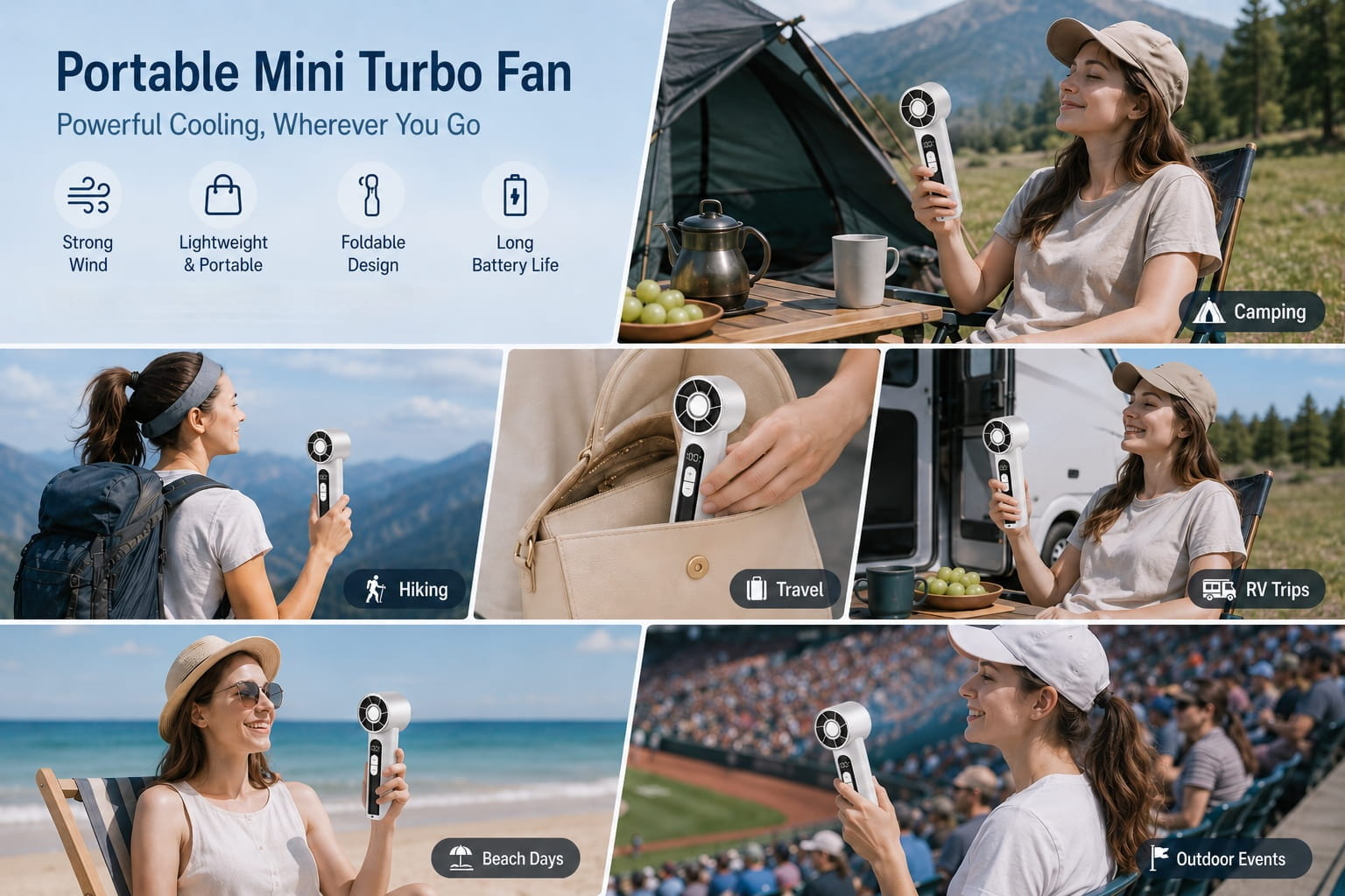Portable Mini Turbo Fan for Travel & Outdoor Adventures