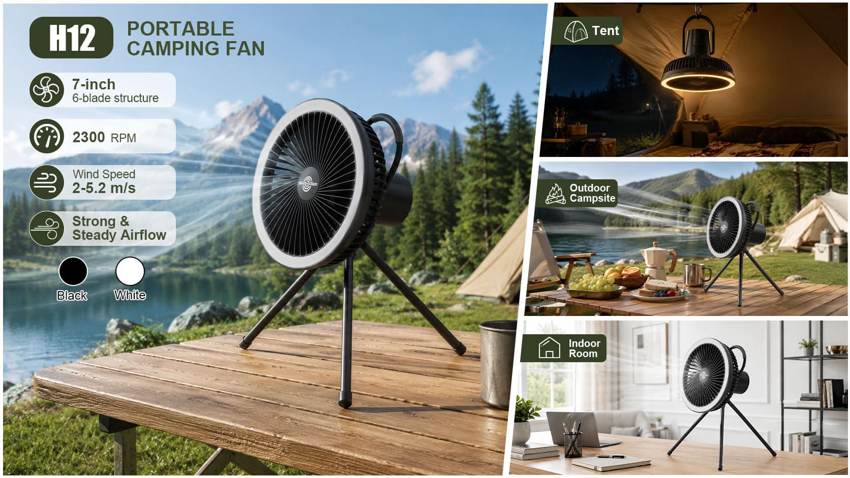 Powerful Cooling Performance for Camping Fan