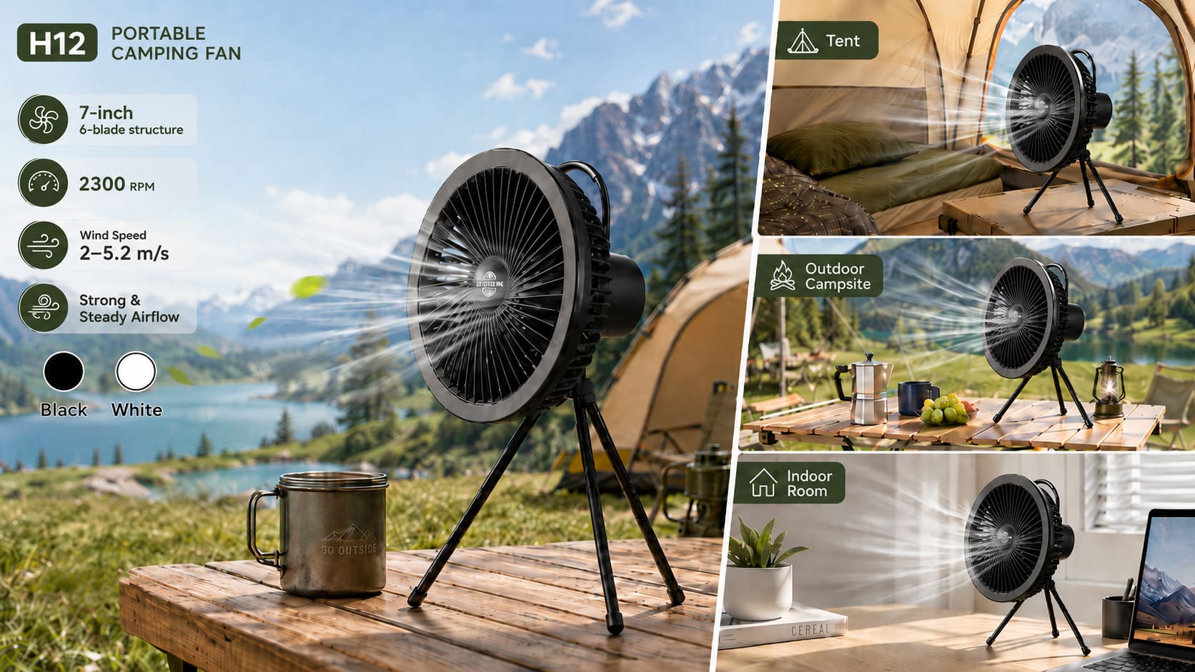 Powerful Cooling Performance for Camping Fan