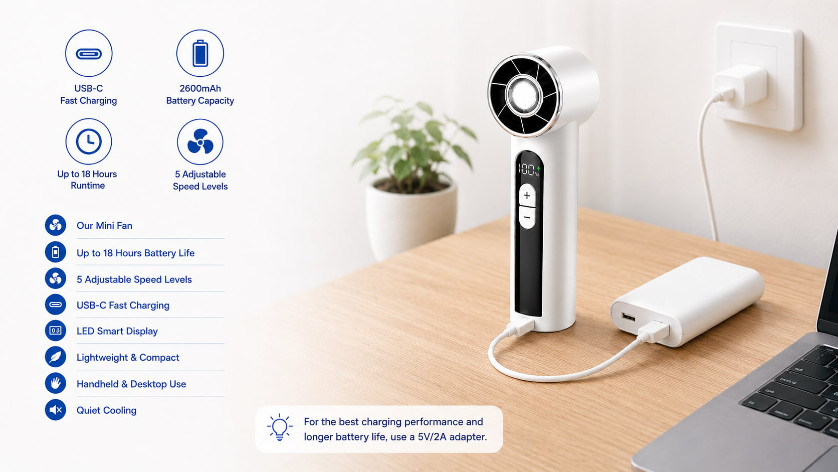 Quiet Cooling with Smart LED Display