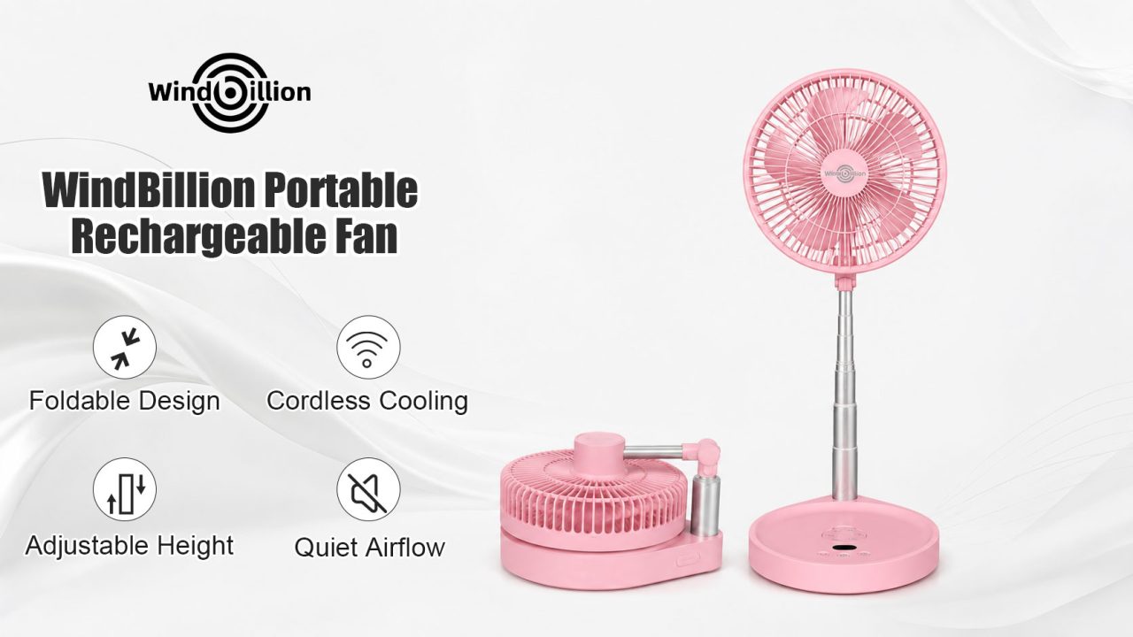Quiet & Gentle Airflow Portable Compact Fan