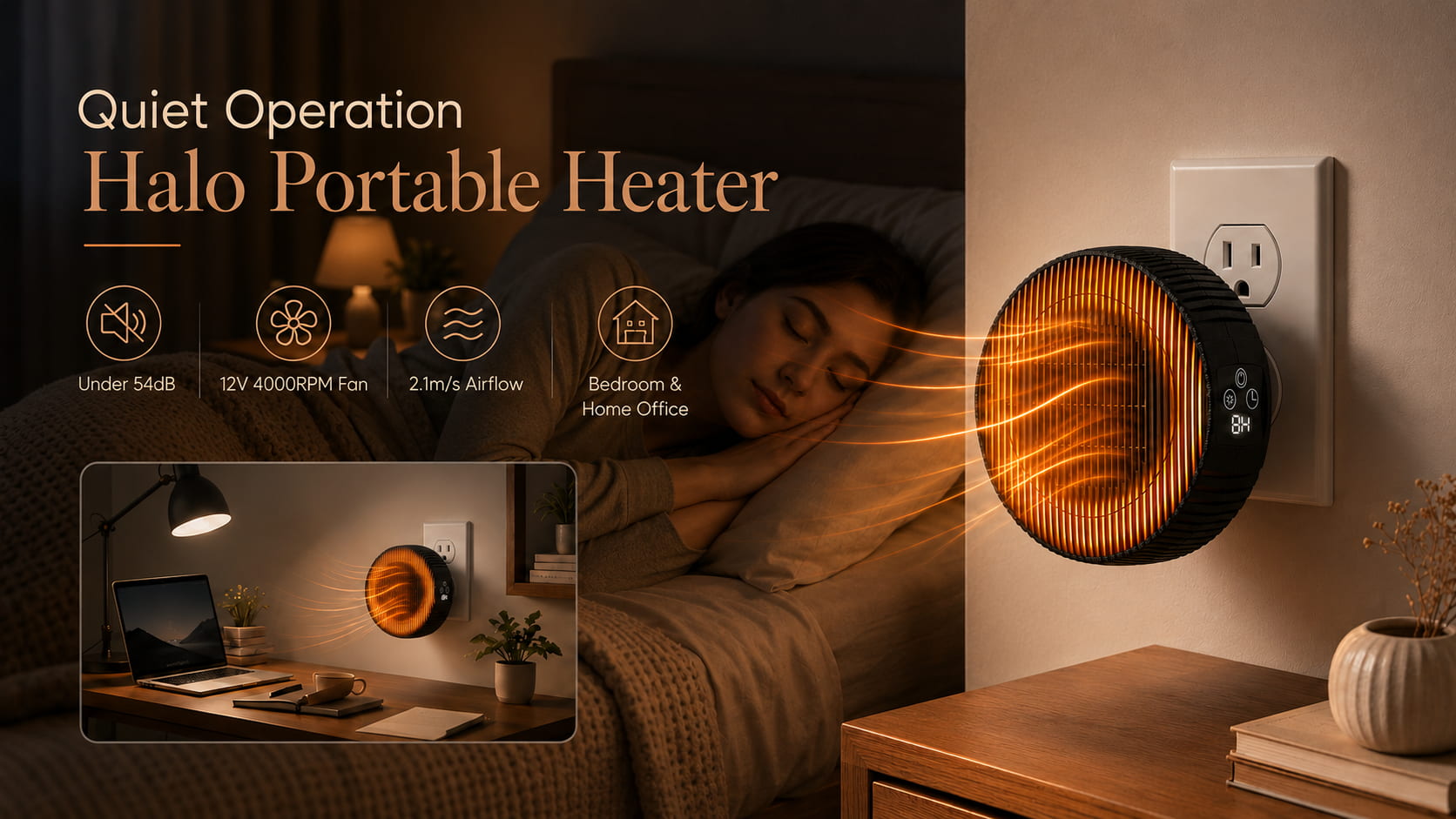 Quiet Operation Halo Portable Heater