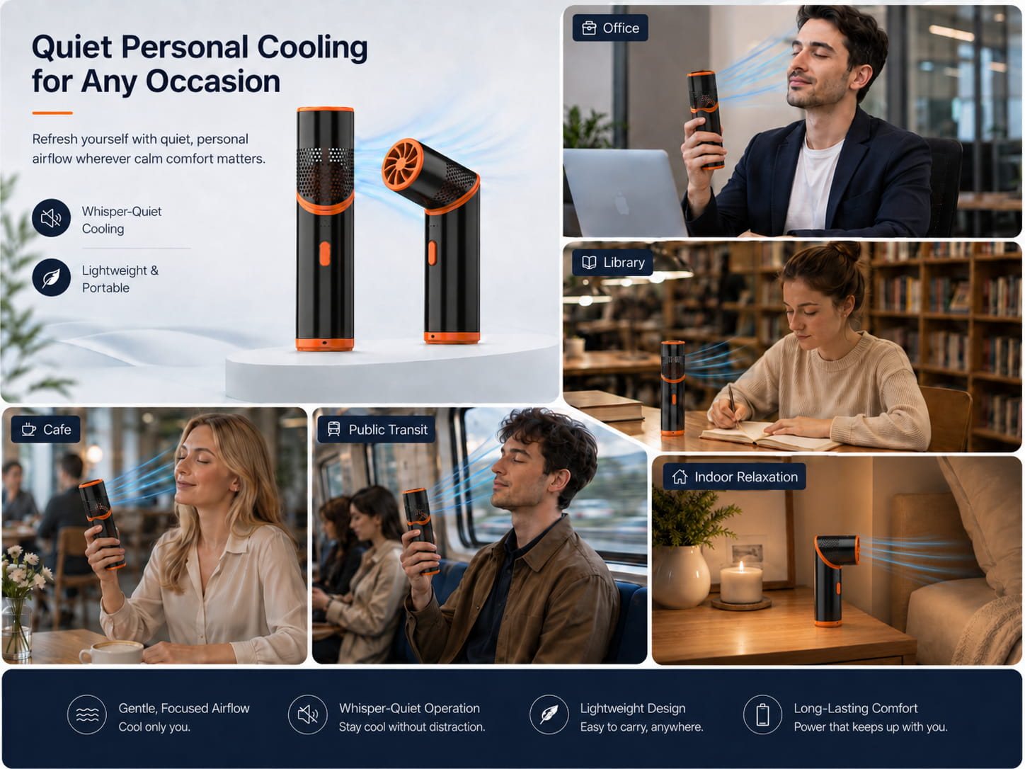 Quiet Personal Cooling for Any Occasion