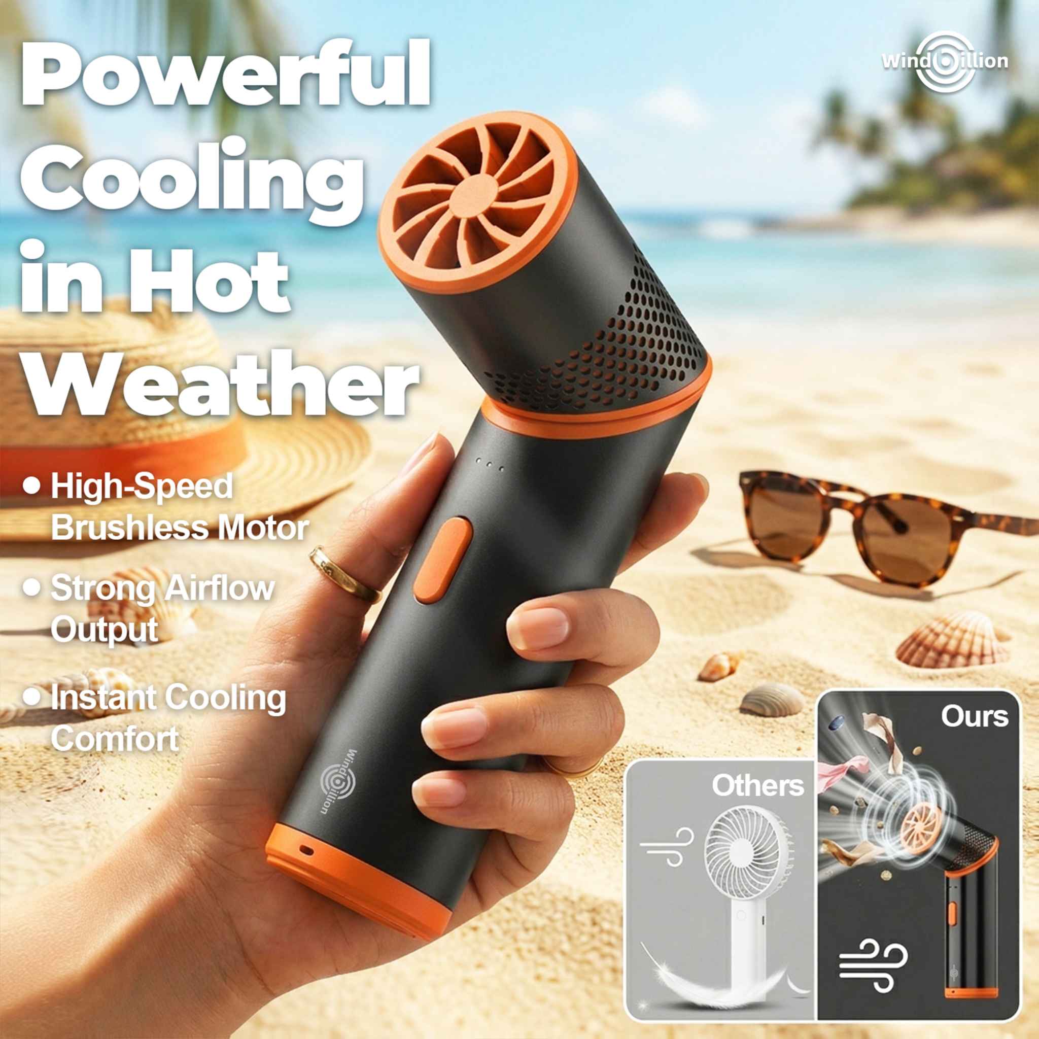 Windmini Fan Portable Rechargeable Handheld-Pocket Fan (4)