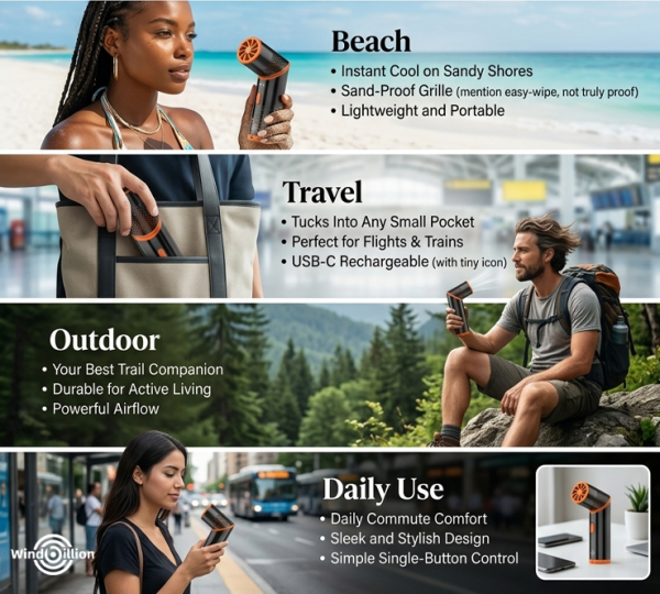 The Bladeless Foldable Portable Windmini Fan