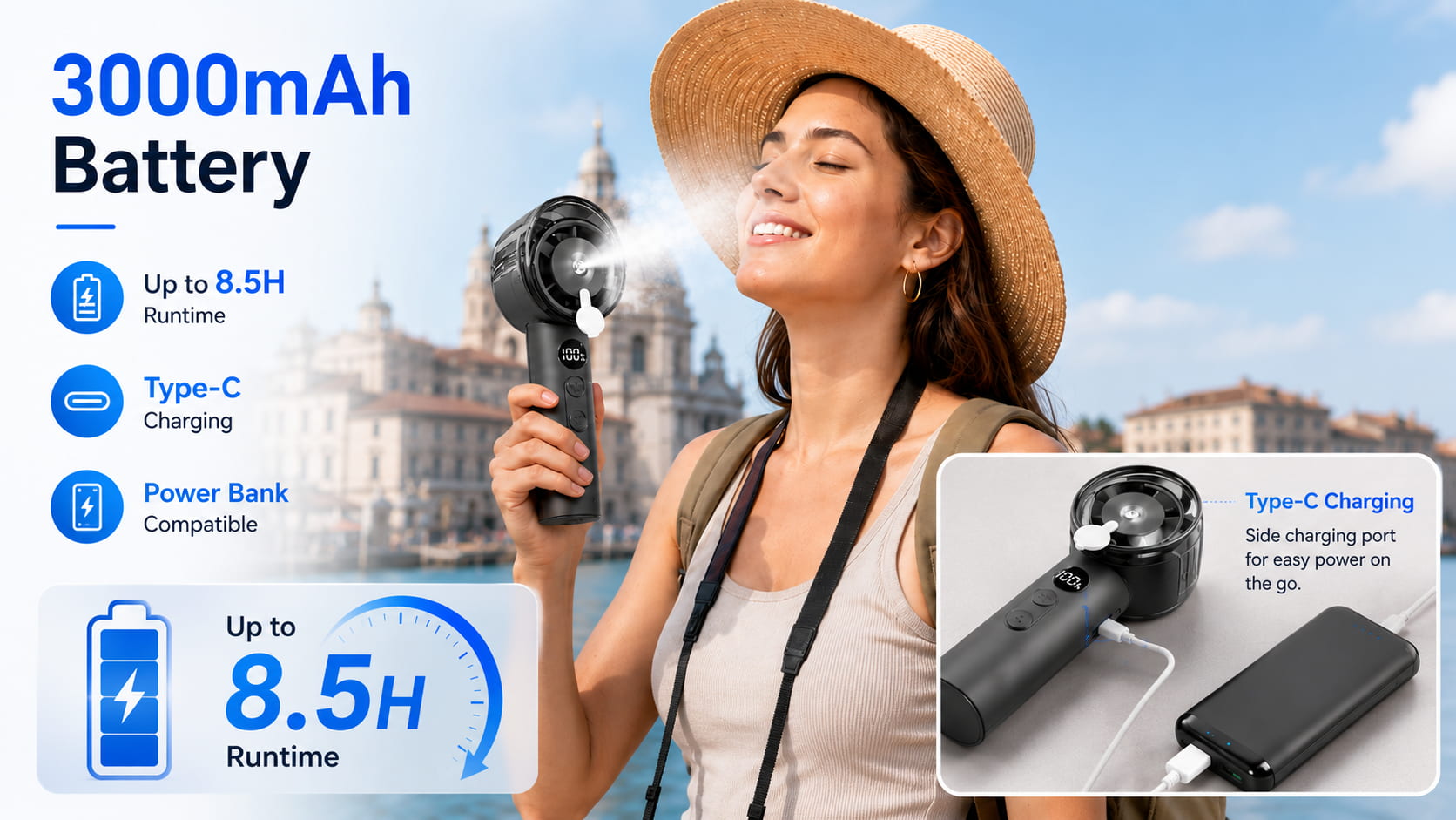 3000mAh Battery for All-Day Outdoor Use