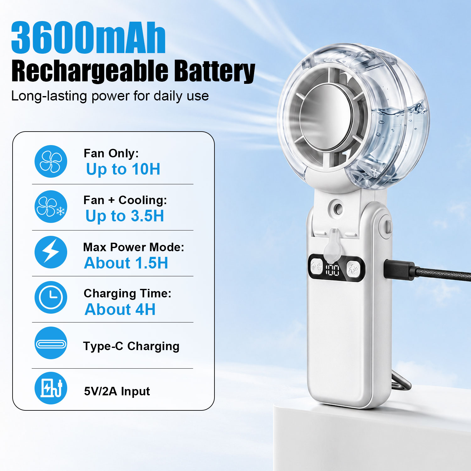 Neck-Wearable Cooling Mist Fan 3 in 1 with Cooling Plate & Mist Spray (2)