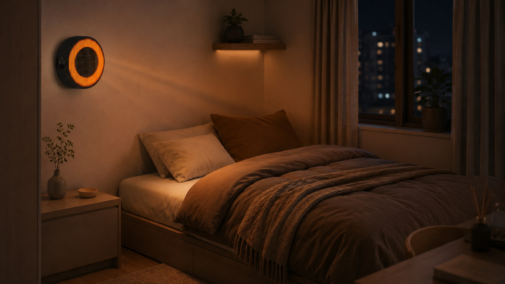 Wall-mounted Halo Heater HT04_ 700W for Personal and Small-Space Heating