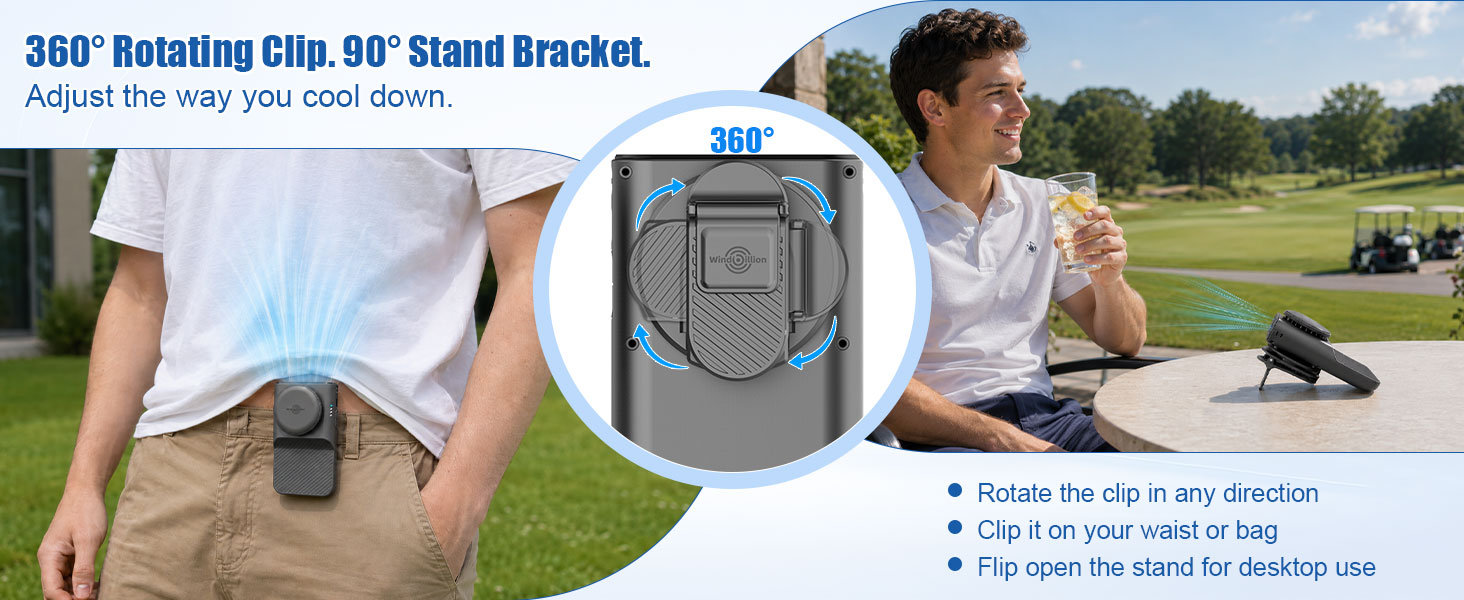 360° Rotating Clip and 90° Stand Bracket
