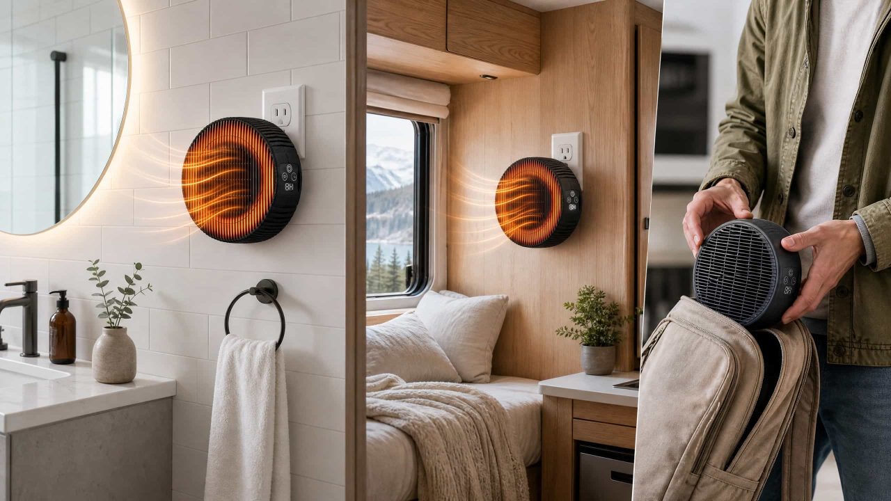 A Wall Mounted Electric Heater for Bathrooms, RVs, and More