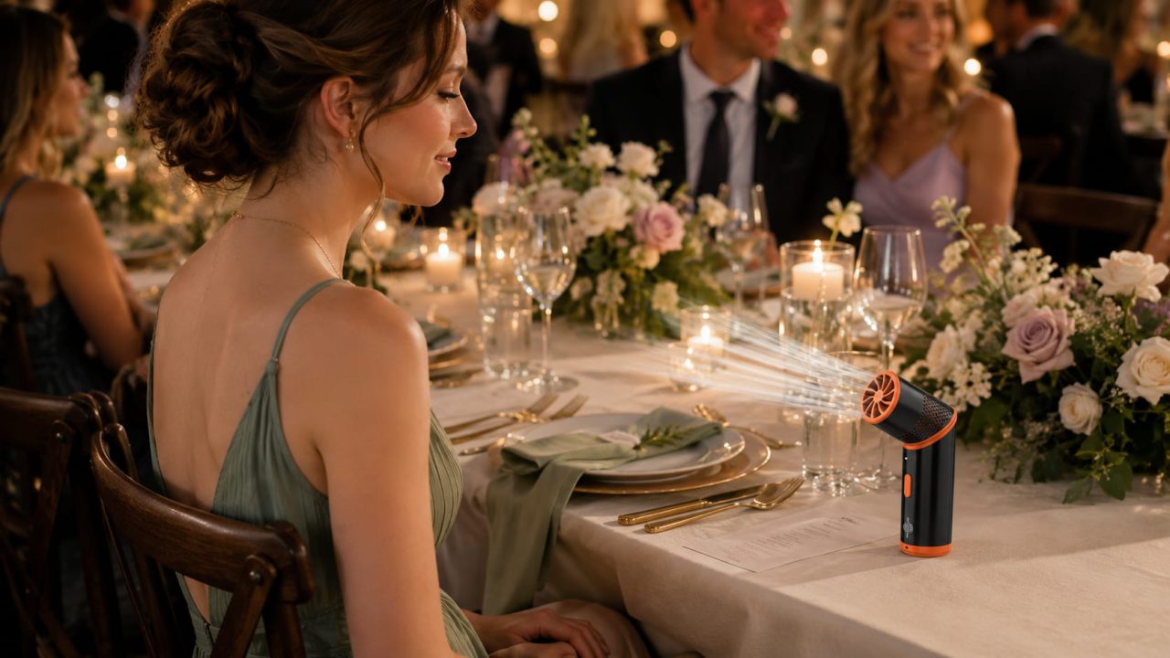 How Can a Foldable Portable Fan Be Placed at the Dining Table