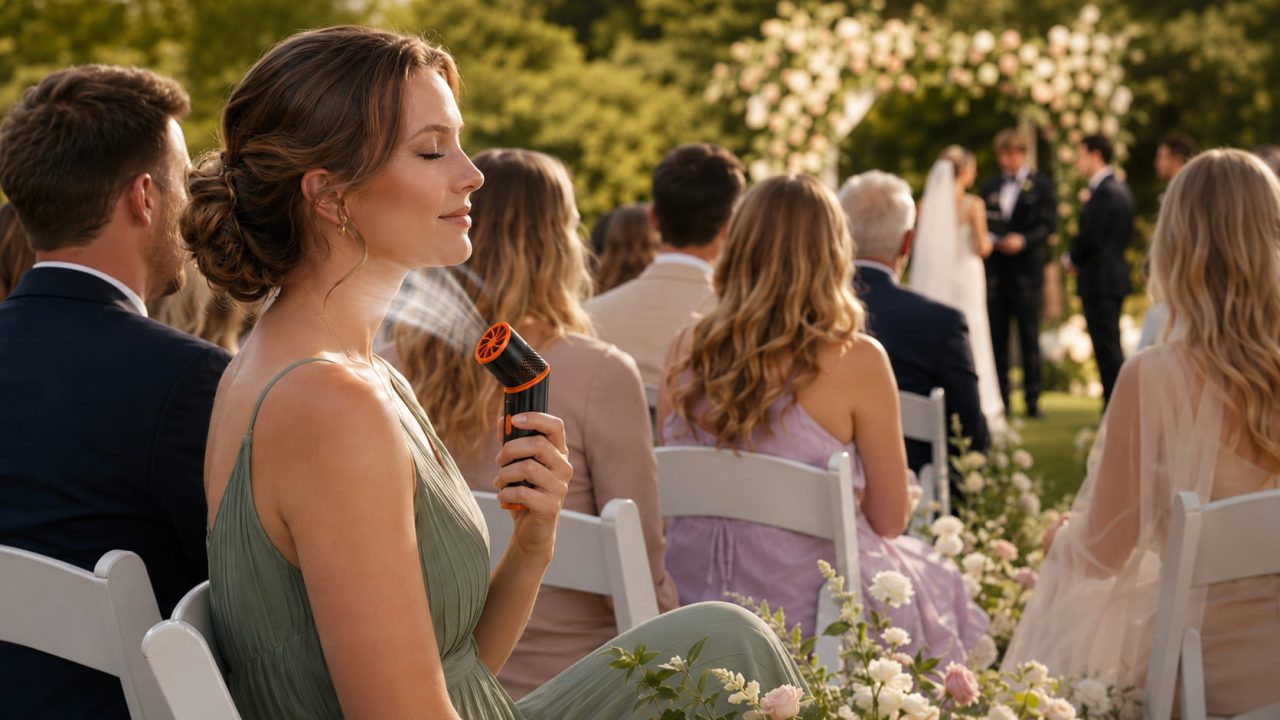 Where Should You Hold a Handheld Fan During the Ceremony